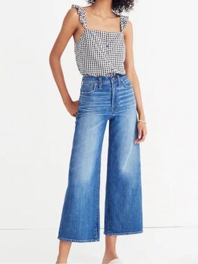 Madewell Wide-Leg Crop Jeans in Finney Wash 26